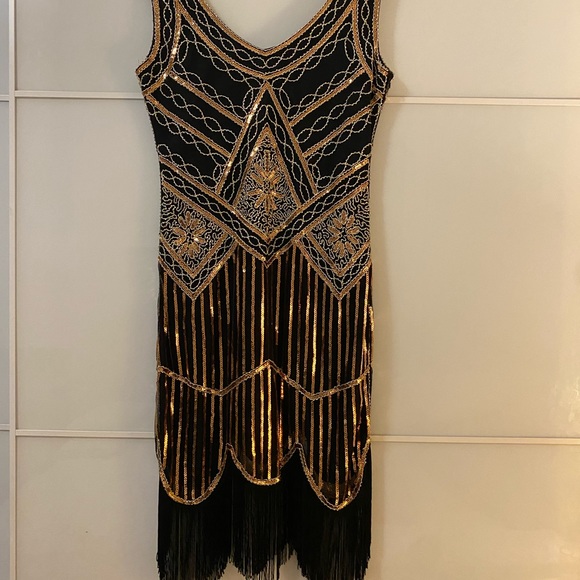 HALLOWEEN COSTUME Jazz Age Flapper Roaring 1920s Dress - Picture 2 of 6